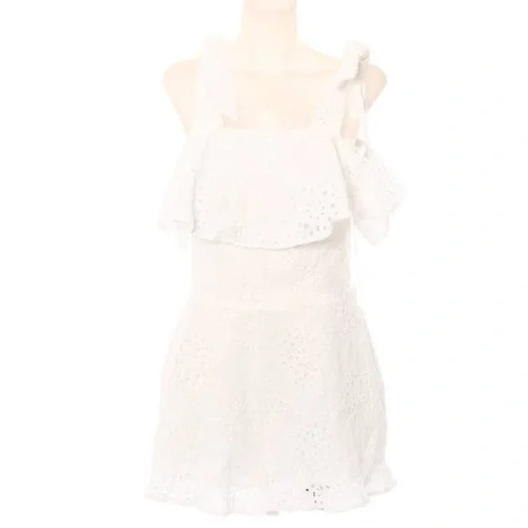 Saks Fifth Avenue White Eyelet Shorts Romper - Picture 6 of 9